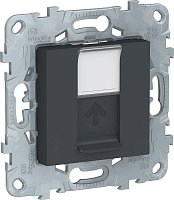 Розетка компьютерная без рамки Schneider Electric Unica New 1-м. RJ45 5e антрацит
